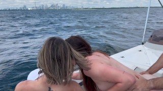 Nadia Foxx & Serenity Cox Public Boat Gangbang: 3 Huge Cocks End in Massive Triple Facial Orgy