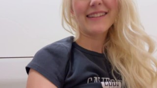 Eva Elfie Takes Stranger’s Cock in Crowded Sports Bar Facial