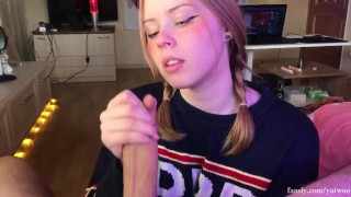 Innocent Student Cutie’s Gentle Suck: Cum-Loving Swallow Session!