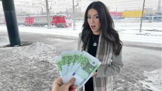 Public Agent: Stunning Beauty Fucks a Stranger on a Train for Money and Takes a Risky Creampie